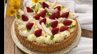 Crostata con base morbida crema e fragole FACILE e BUONA [upl. by Coit]