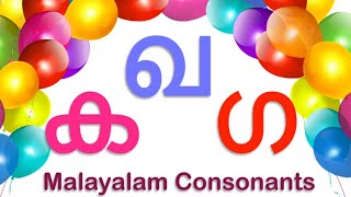 Malayalam Aksharamala Malayalam Consonants വ്യഞ്ജനങ്ങൾ Malayalam Alphabets [upl. by Nnaear]