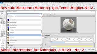 Revit Malzeme  “Manage Tab” Altında Settings Panel içinde “Materials” için En Temel Bilgiler No2 [upl. by Ocirderf]