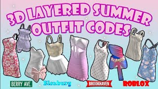 3D LAYERED SUMMER OUTFIT CODES amp LINKS FOR GIRLS  Berry Avenue Bloxburg  ROBLOX [upl. by Ardekan]