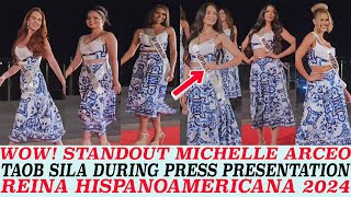 WOW MICHELLE ARCEO NILAMON SILA DURING PRESS PRESENTATION REINA HISPANOAMERICANA 2024 [upl. by Tench]