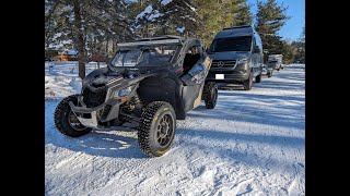 Can am Maverick X3 ice racing on a frozen Wisconsin lake with WRC studded tires [upl. by Kincaid]