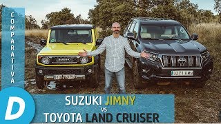 Comparativa 4x4 ¡al límite Suzuki Jimny vs Toyota Land Cruiser  Prueba Offroad  Diariomotor [upl. by Schug240]