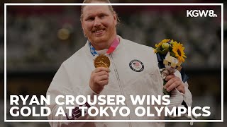 Greshams Ryan Crouser wins gold in shot put final at Tokyo Olympics [upl. by Lednyk]