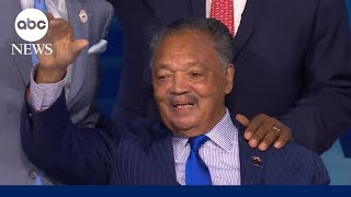 Emotional moment as Rev Jesse Jackson takes the stage at DNC [upl. by Erasaec323]