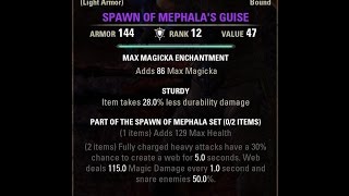 Elder Scrolls Online Undaunted Gear Mephalas Set [upl. by Adaliah]