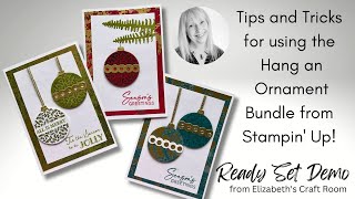 Hang an Ornament from Stampin Up and Season of Elegance Card ideas video [upl. by Annaitsirk]