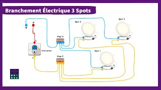 Branchement Electrique De 3 Spots Commandée Par Interrupteur electrique electrical diy maison [upl. by Hofmann248]