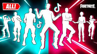 ALL TIKTOK DANCES amp EMOTES IN FORTNITE [upl. by Elleunamme]