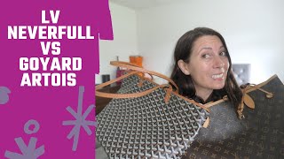 REVIEW EVERYTHING you need to know about the Goyard Artois MM vs LV Neverfull MM [upl. by Nayrbo]