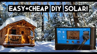 EASY AND CHEAP DIY SOLAR POWER FOR OFF GRID CABIN LIVING [upl. by Braun871]