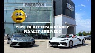 2023 C8 CORVETTE Hypersonic Gray FINALLY ARRIVED [upl. by Ymeraj]