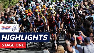 Tour of Britain 2023  Stage one highlights  Altrincham to Manchester [upl. by Michaeu]