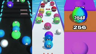 Triple games  Crazy Ball 2048 vs Ball Run Infinity vs Ball Runner Gameplay Walktrough Android iOS [upl. by Yrral182]