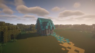 I built a house in Minecraft using blue blocks [upl. by O'Neil905]