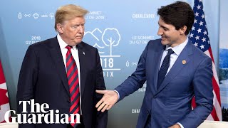 Trump and Trudeau meet at G7 amid trade tensions [upl. by Squier]