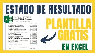 ESTADO DE RESULTADOS INTEGRAL paso a paso en Excel  Ejemplo con EJERCICIO RESUELTO en formato EXCEL [upl. by Acihsay505]