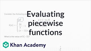 How to evaluate a piecewise function example  Functions  Algebra I  Khan Academy [upl. by Rolo]