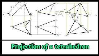 Tetrahedron projection of solids Projection of Tetrahedron  Rn Learning [upl. by Raynor]