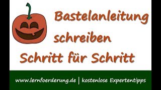 Bastelanleitung schreiben Vorlage und Schritt für Schritt Anleitung [upl. by Aral]