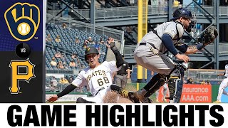 Brewers vs Pirates Game 1 Highlights 81421  MLB Highlights [upl. by Atteloj]