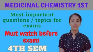 Medicinal chemistry 4th semester important questions  How to pass Medicinal chemistry  B pharmacy [upl. by Sidoney]