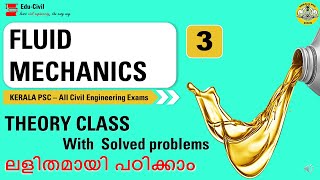 FLUID MECHANICS  EXAM ORIENTED THEORY CLASSES II KERALA PSC  CIVIL ENGINEERING II PART 3 [upl. by Carmella]