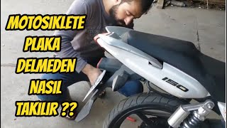 Motosiklete Plaka Delinmeden Nasıl Takılır  plaka motosiklet [upl. by Hartfield]