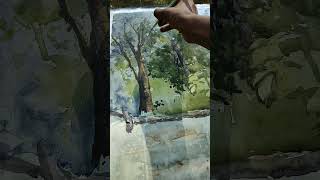 Outdoor watercolor painting day 58 plein air [upl. by Nowell300]