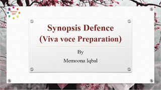 Synopsis Defence  Viva voce Preparation  MPhil Students Questions  Tips and Tricks [upl. by Freytag]