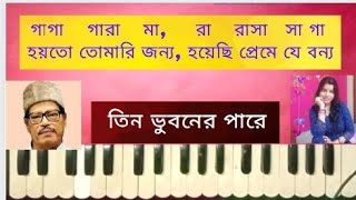 Hoyto Tomari Jonno  হয়তো তোমারি জন্য  Manna Day  Harmonium Tutorial By Trisha [upl. by Inerney536]