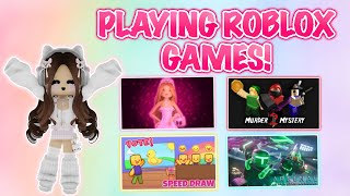 PLAYING GAMES ON ROBLOX LIVE [upl. by Charlotta]