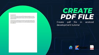 Create PDF Document in Android Studio  Android PDF Create Tutorial  IText  Kotlin android [upl. by Iralam]