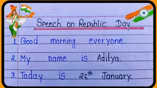 Republic Day Speech in English 2024  Speech On Republic Day in English [upl. by Eicnan]