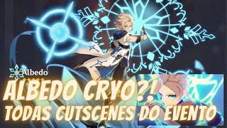 Albedo Cryo VS Time Mondstadt  Todas Cutscenes e História do Evento GENSHIN IMPACT [upl. by Helbona]