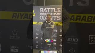 Ultimate Showdown Wrestling vs Jiu Jits Ngannous post fight itw pfl mma battleofthegiants [upl. by Nachison]