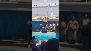 This Is How You Win A Belly Flop Contest On A Cruise Ship [upl. by Ainniz]