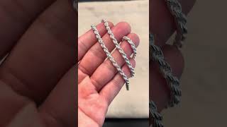 Stunning 35mm Diamond Cut Rope Chain  Glimmeryn jewelry smallbusiness sterlingsilver chains [upl. by Ahsal]