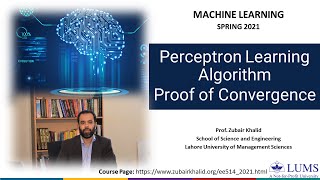 Perceptron Learning Algorithm – Proof of Convergence Week 0903 [upl. by Alfi]