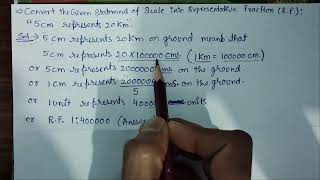 CONVERSION OF STATEMENT OF SCALE INTO REPRESENTATIVE FRACTION GEOGRAPHY PRACTICAL [upl. by Suiramed]