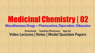 Medicinal Chemistry II 82 Miscellaneous Drugs  Phenacetine Diperodon Dibucaine  BPharmacy 5th [upl. by Morrison762]