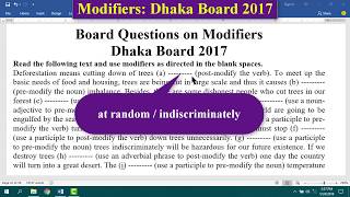 Modifiers Dhaka Board 2017  মোডিফাইয়ারের সমাধান ঢাকা বোর্ড ২০১৭ [upl. by Ynney425]