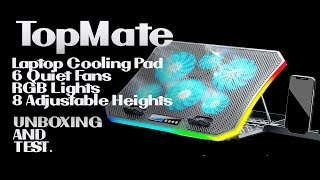 TopMate C12 Laptop Cooling Pad  RGB Gaming Notebook Cooler  Laptop Fan Stand 8 A  Mobile Holder [upl. by Dorwin]