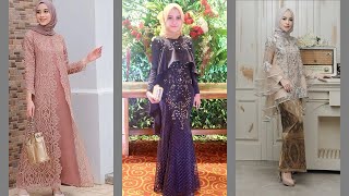 Inspirasi Model Baju Gamis Pesta Brokat Terbaru 2022 dan Kebaya Brokat Mewah [upl. by Nennerb]