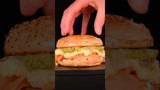 Smoked Salmon Egg Salad Bagel 🥯 shorts food asmr [upl. by Piks]