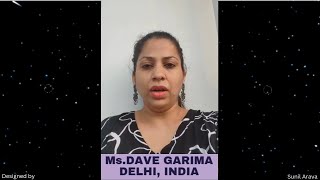 MsGARIMA DAVE DELHI INDIA FEEDBACK ON QUANTUM SCIENCE WEBINAR hypnosis hypnotherapist quantum [upl. by Airbmat]