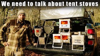 Tent Stoves Compared  My collection of wood burners [upl. by Cock]