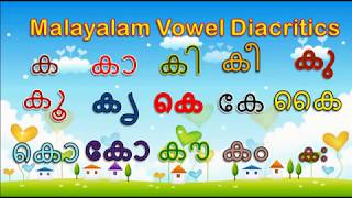 Malayalam ALPHABET Vowel Diacritics – Ka ക with Audio  Malayalam Alphabets and Vowel Diatrics [upl. by Moretta218]