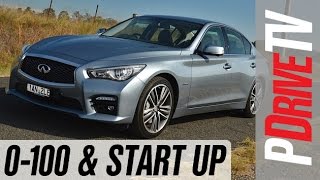 2014 Infiniti Q50 V6 Hybrid 0100kmh amp engine sound [upl. by Martres]