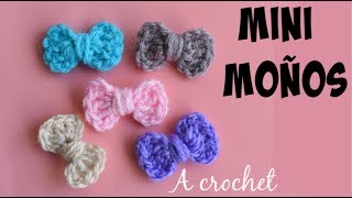 🎀Mini moños a Crochet paso a paso🎀Mini bows to Crochet step by step [upl. by Abshier629]